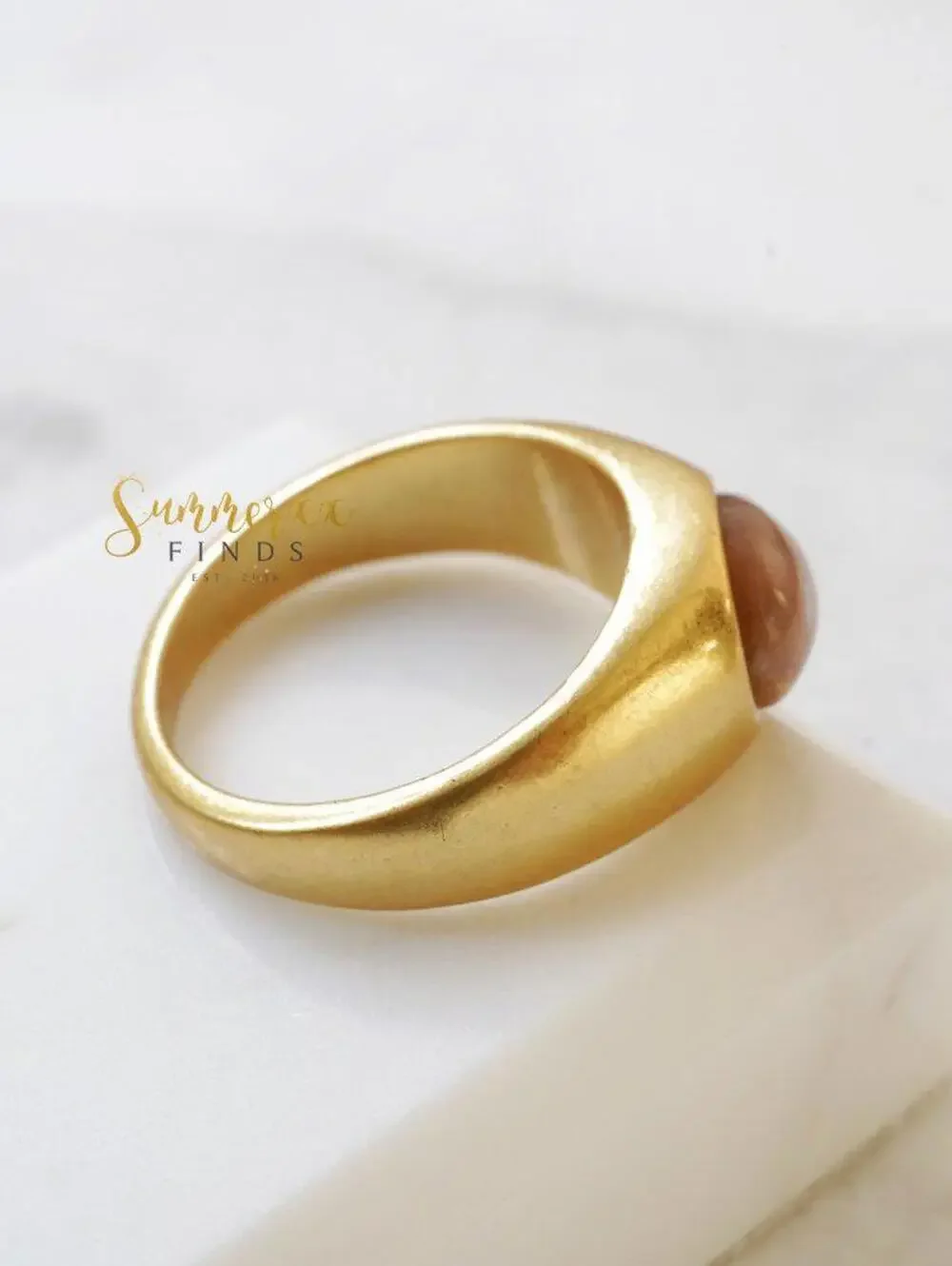 Madewell Stone Signet Ring Sunstone Size 7
